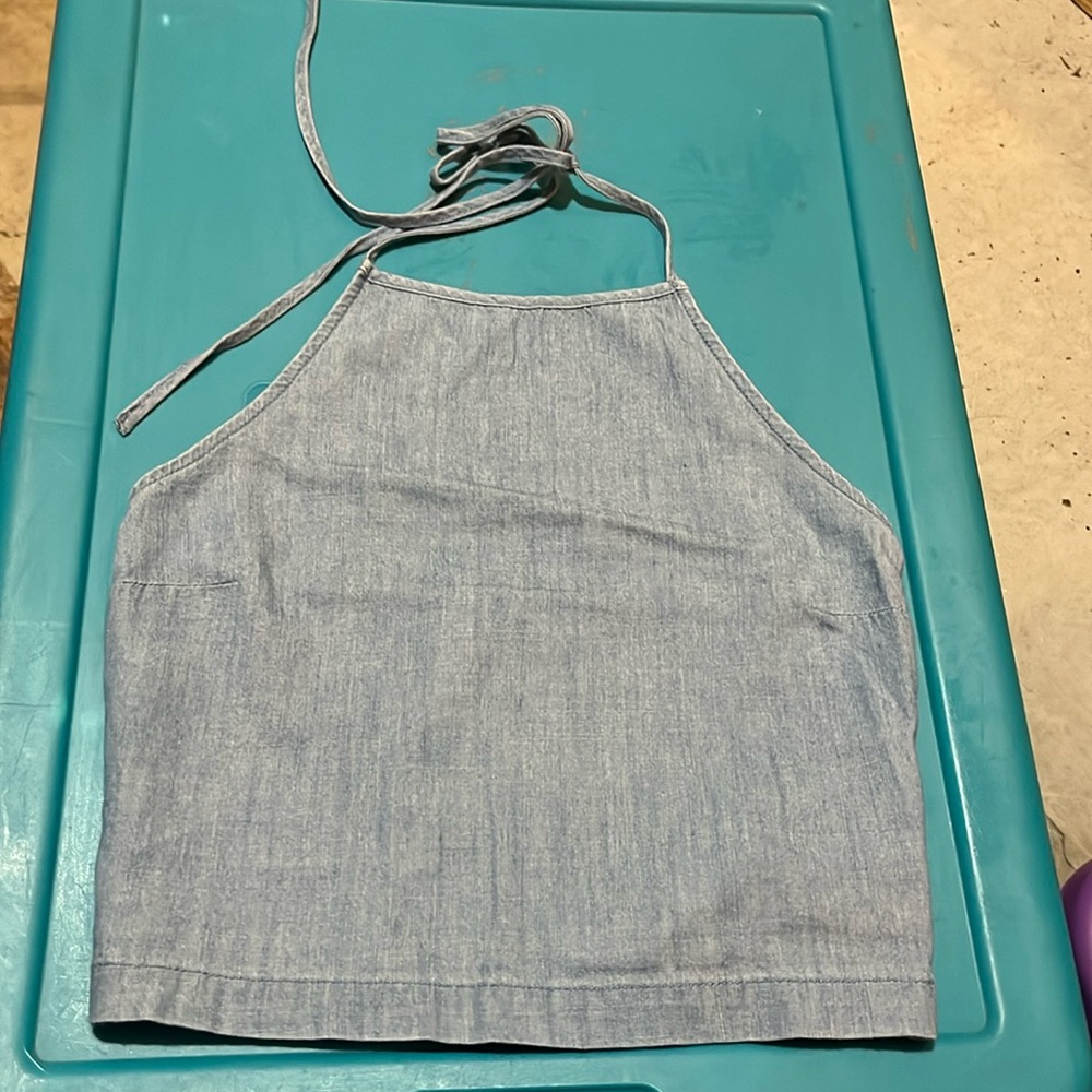 Hollister extra small halter top lightweight Jean material